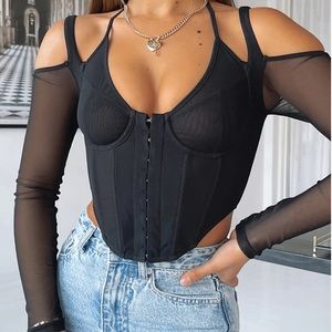 WhiteFox Bustier Long Sleeve Top